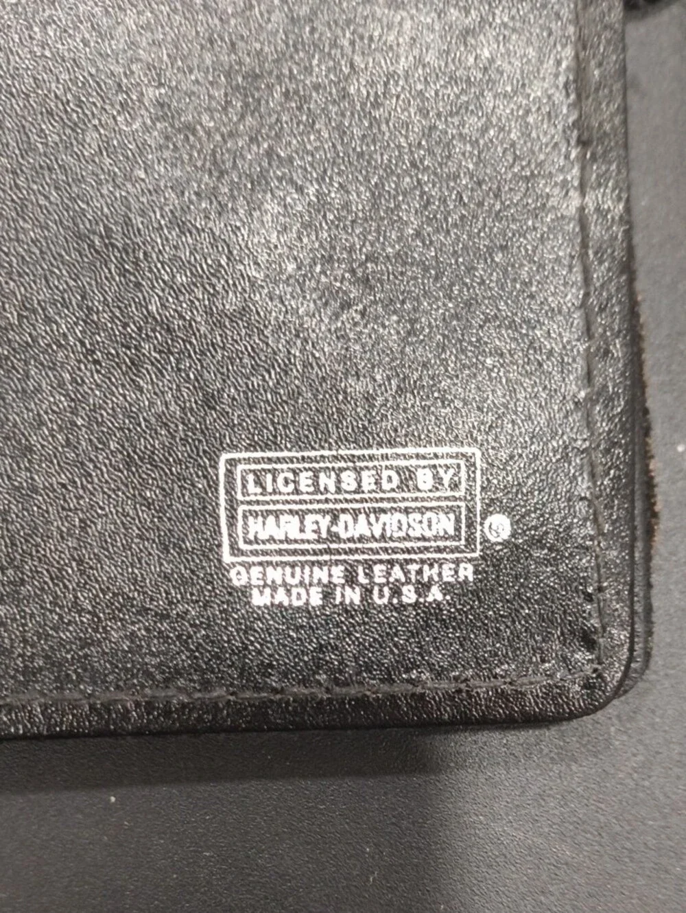 Vintage Harley-Davidson Black Leather Wallet with Red Logo Shield